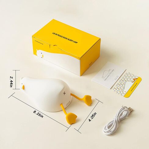 Lying Flat Duck Night Light, Cute Light Up Duck Soft Silicone Nursery Night Lamp with Touch Control & Rechargeable & Timer & Dimmer for Kids, Birthday Festival New-Born Gifts for Baby Kids in Saudi Arabia