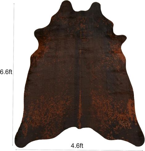 MustMat Cowhide Area Rug(4.6ft x 6.6ft) - Large Western Print Carpet for Living Room Decor -Brown Print Design in Saudi Arabia