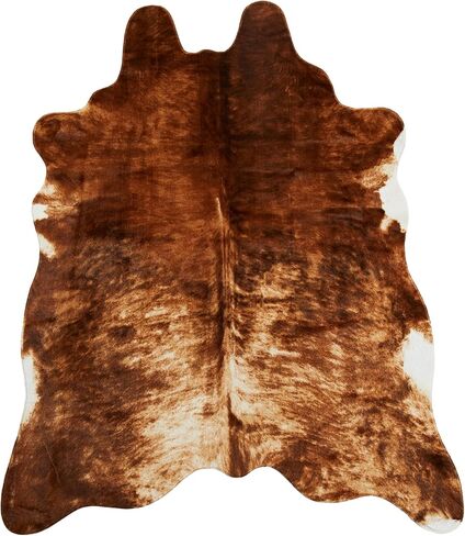 MustMat Cowhide Area Rug(4.6ft x 6.6ft) - Large Western Print Carpet for Living Room Decor -Brown Print Design in Saudi Arabia