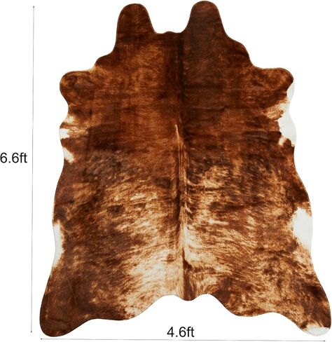 MustMat Cowhide Area Rug(4.6ft x 6.6ft) - Large Western Print Carpet for Living Room Decor -Brown Print Design in Saudi Arabia