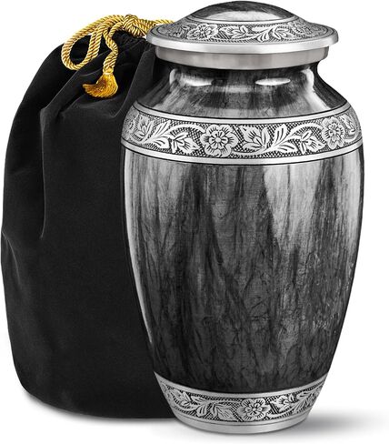 Cremation Urns for Human Ashes - Waterscapes Dark Gray Large Decorative Urn for Adult Men & Women - Burial Urns for Adult Human Ashes in Kuwait