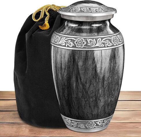 Cremation Urns for Human Ashes - Waterscapes Dark Gray Large Decorative Urn for Adult Men & Women - Burial Urns for Adult Human Ashes in Kuwait