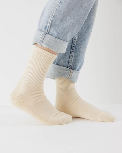 BAGGU Ribbed Sock - Ecru - M/L in Kuwait