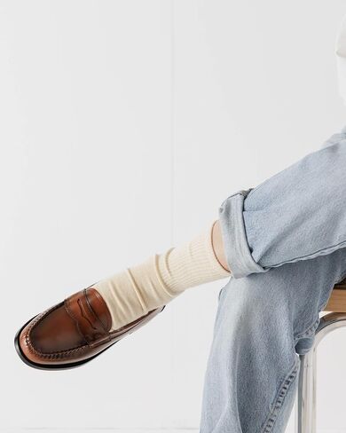 BAGGU Ribbed Sock - Ecru - M/L in Kuwait