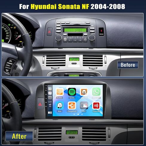 [2+64G] ستيريو سيارة Android 13 لسيارة Hyundai Sonata NF 2004-2008 مع Carplay اللاسلكي وAndroid Auto، راديو سيارة بشاشة تعمل باللمس 9 بوصة مع وصلة مرآة GPS WiFi Bluetooth FM/RDS HiFi SWC Dual USB+كاميرا احتياطية in Saudi Arabia