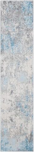SAFAVIEH Tulum Collection Runner Rug - 2' x 17', Grey & Blue, Modern Abstract Design, Non-Shedding & Easy Care, Ideal for High Traffic Areas in Living Room, Bedroom (TUL207F) in Saudi Arabia