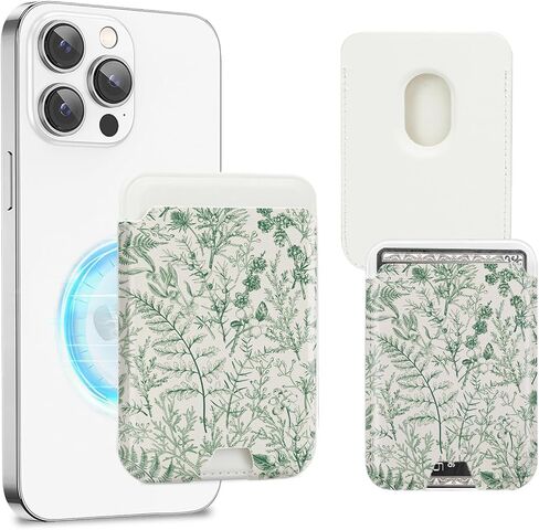for Magsafe Wallet, Magnetic Wallet Card Holder for iPhone 15, iPhone 14/13/12 Series, Leather Magnetic Phone Wallet with Powerful Magnet, Fit 3 Cards (Tortoise Shell) in Saudi Arabia