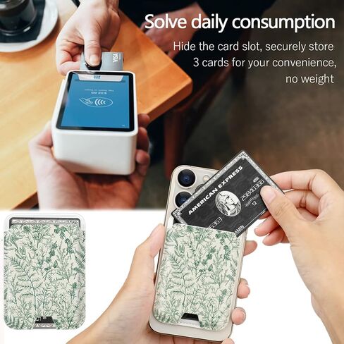 for Magsafe Wallet, Magnetic Wallet Card Holder for iPhone 15, iPhone 14/13/12 Series, Leather Magnetic Phone Wallet with Powerful Magnet, Fit 3 Cards (Tortoise Shell) in Saudi Arabia