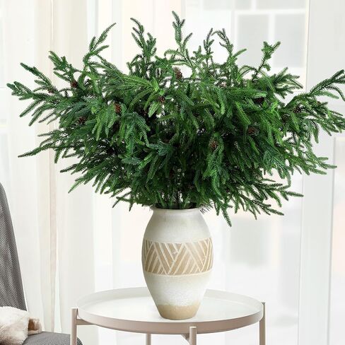 Zeyune نورفولك فرع الصنوبر 91.44 سم فروع صنوبر عيد الميلاد مع مخروط الصنوبر نورفولك الصنوبر ينبع الخضرة إبر الصنوبر نورفولك لإكليل إكليل DIY وتزيين حديقة المنزل (12 قطعة) in Saudi Arabia
