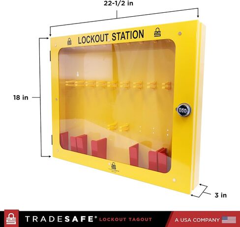 TRADESAFE Lockout Tagout Station with 20 Keyed Different Loto Locks, 6 Lockout Hasps, 60 Lock Out Tags, Lock Out Tag Out Kit Station, Lock Out Kit Cabinet 22-1/2 x 18 x 3 inches in Saudi Arabia