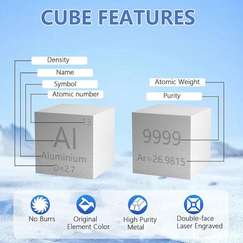 Tin Cube Sn 99.99% Metal Element Cube Pure 10mm Density Cube for Elements Collection DIY Teacher Science Creative Gift (0.39",Sn) in Saudi Arabia