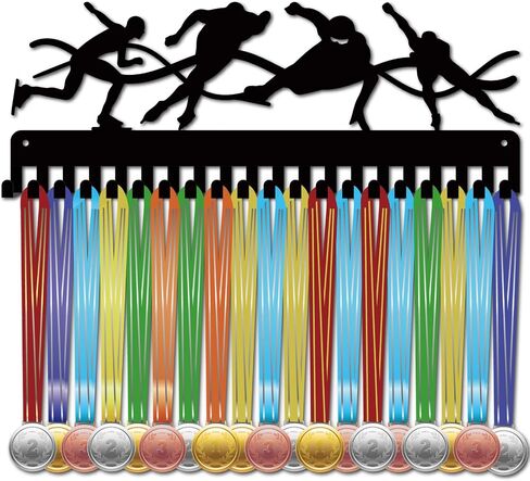CREATCABIN Judo Medal Holder Display Medal Hangers Sports Frame Wall Mount Rack Iron Hooks Judo Belt Medal Hanger Organizer for Hanging Over 60 Medals Badges Wrestling Throwing Medalist 15.7 x 5.9Inch in Saudi Arabia