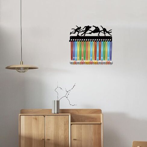 CREATCABIN Judo Medal Holder Display Medal Hangers Sports Frame Wall Mount Rack Iron Hooks Judo Belt Medal Hanger Organizer for Hanging Over 60 Medals Badges Wrestling Throwing Medalist 15.7 x 5.9Inch in Saudi Arabia