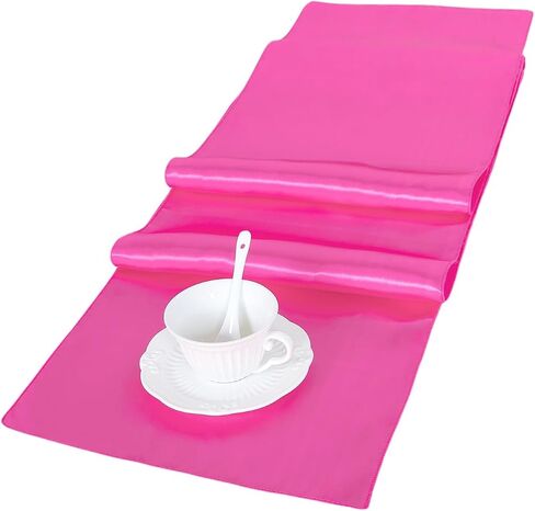 DUOBAO Hot Pink Table Runner 4 Pack Fuchsia Bright and Smooth Silk Fabric Table Runner for Party Event Banquet Wedding Reception Decoration, 12x108-Inch in Kuwait