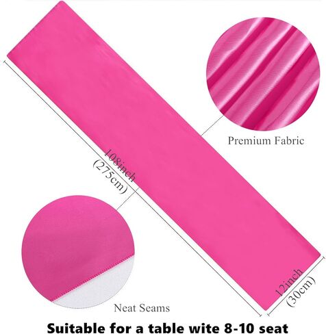 DUOBAO Hot Pink Table Runner 4 Pack Fuchsia Bright and Smooth Silk Fabric Table Runner for Party Event Banquet Wedding Reception Decoration, 12x108-Inch in Kuwait