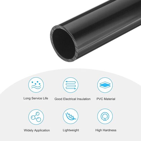 MECCANIXITY PVC Rigid Round Pipe 67.8mm ID 75mm(3 inch) OD 330mm/13" Light Grey High Impact for Water Pipe Crafts Cable Sleeve in Saudi Arabia