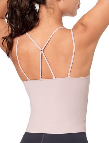 Yvette Longline Sports Bra for Women Seamless Strappy Removable Pads Tank Top Yoga Workout Tops in Saudi Arabia