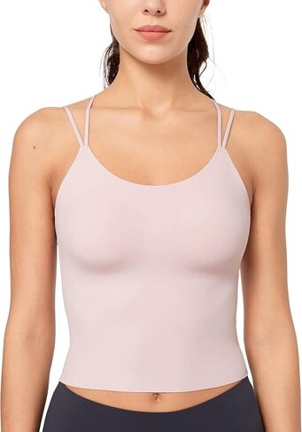 Yvette Longline Sports Bra for Women Seamless Strappy Removable Pads Tank Top Yoga Workout Tops in Saudi Arabia