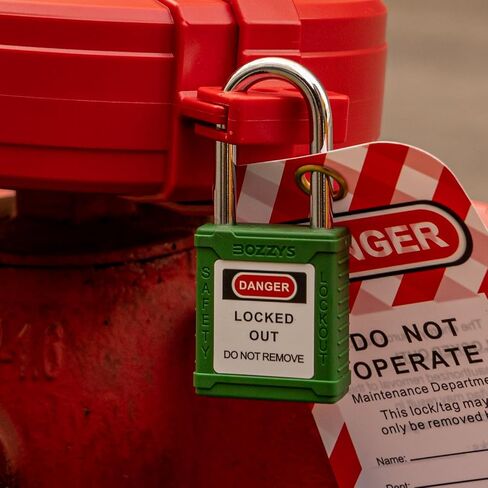 Lockout Tagout Locks,6 Pack Yellow Keyed Alike Loto Padlock,2 Keys per Set,1-1/2in (38MM) Steel Shackle,6-Pins Brass Cylinder,Key Retaining Function,White Plastic Body with Custom Laser Coding in Kuwait