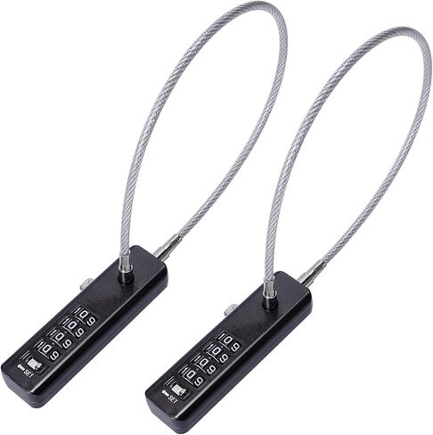 Cable Locks with Combination, Steel Cable Rope 4-Digit Combination Lock with 3 Cables for Bikes, Lockers, File Cabinets, Wardrobes, Small Fences, Cabinet Lock,Combination Padlock,Refrigerator Door in Saudi Arabia