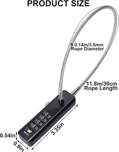 Cable Locks with Combination, Steel Cable Rope 4-Digit Combination Lock with 3 Cables for Bikes, Lockers, File Cabinets, Wardrobes, Small Fences, Cabinet Lock,Combination Padlock,Refrigerator Door in Saudi Arabia