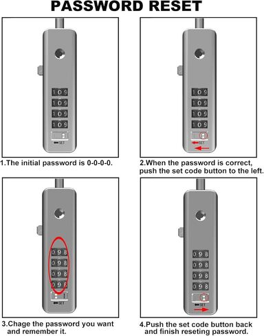 Cable Locks with Combination, Steel Cable Rope 4-Digit Combination Lock with 3 Cables for Bikes, Lockers, File Cabinets, Wardrobes, Small Fences, Cabinet Lock,Combination Padlock,Refrigerator Door in Saudi Arabia