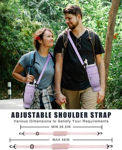 Water Bottle Carrier Bag with Strap for Stanley Cup 40/30 oz, Water Bottle Holder with Pouch for Stanley Accessories, Stanley Carrier with Adjustable Sling & Straw Cover in Saudi Arabia
