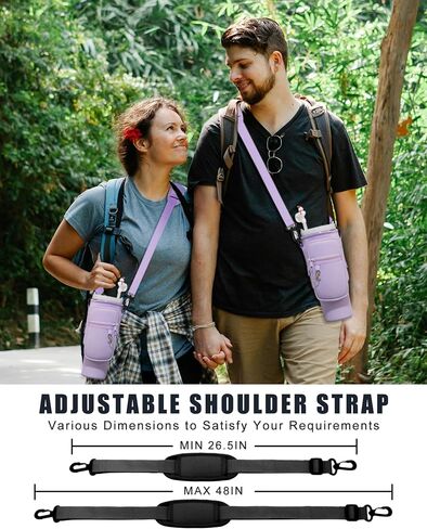Water Bottle Carrier Bag with Strap for Stanley Cup 40/30 oz, Water Bottle Holder with Pouch for Stanley Accessories, Stanley Carrier with Adjustable Sling & Straw Cover in Saudi Arabia