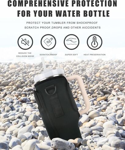 Water Bottle Carrier Bag with Strap for Stanley Cup 40/30 oz, Water Bottle Holder with Pouch for Stanley Accessories, Stanley Carrier with Adjustable Sling & Straw Cover in Saudi Arabia