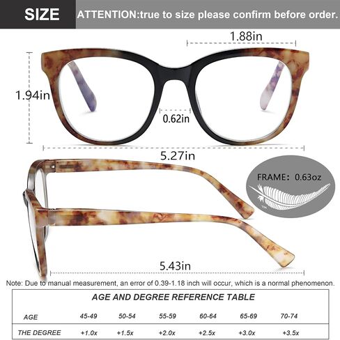 EYEURL 4 Pack Oversized Reading Glasses for Women Round Blue Light Blocking Reading Glasses With Spring Hinges in Saudi Arabia