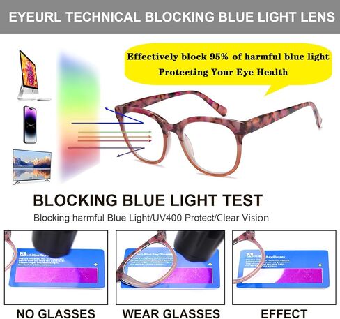 EYEURL 4 Pack Oversized Reading Glasses for Women Round Blue Light Blocking Reading Glasses With Spring Hinges in Saudi Arabia