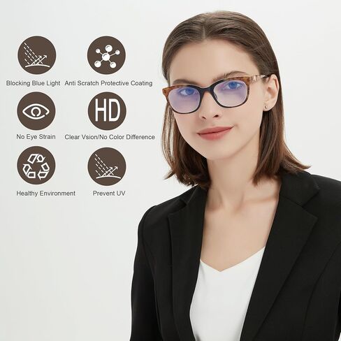 EYEURL 4 Pack Oversized Reading Glasses for Women Round Blue Light Blocking Reading Glasses With Spring Hinges in Saudi Arabia