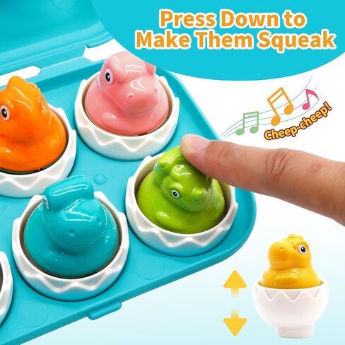 MOONTOY Montessori Hide & Squeak Chicken Egg Toys Toddlers 1-3 Educational Learning Toys for 1 2 3 Year Old Girl Boy Gift Color Sorting Travel Baby Chick Toys 12-18 Months Sensory Shape Sorter Puzzle in Saudi Arabia