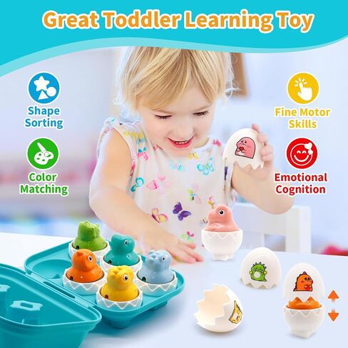 MOONTOY Montessori Hide & Squeak Chicken Egg Toys Toddlers 1-3 Educational Learning Toys for 1 2 3 Year Old Girl Boy Gift Color Sorting Travel Baby Chick Toys 12-18 Months Sensory Shape Sorter Puzzle in Saudi Arabia