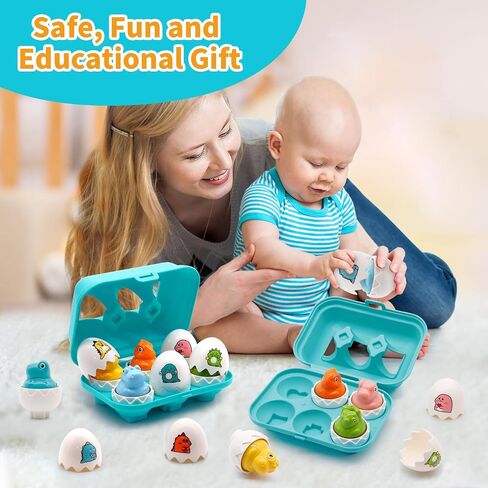 MOONTOY Montessori Hide & Squeak Chicken Egg Toys Toddlers 1-3 Educational Learning Toys for 1 2 3 Year Old Girl Boy Gift Color Sorting Travel Baby Chick Toys 12-18 Months Sensory Shape Sorter Puzzle in Saudi Arabia