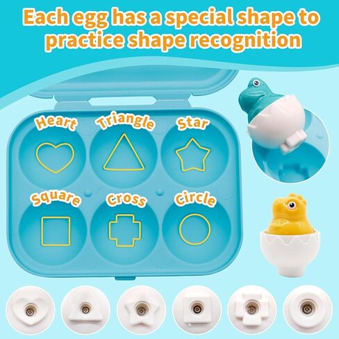 MOONTOY Montessori Hide & Squeak Chicken Egg Toys Toddlers 1-3 Educational Learning Toys for 1 2 3 Year Old Girl Boy Gift Color Sorting Travel Baby Chick Toys 12-18 Months Sensory Shape Sorter Puzzle in Saudi Arabia