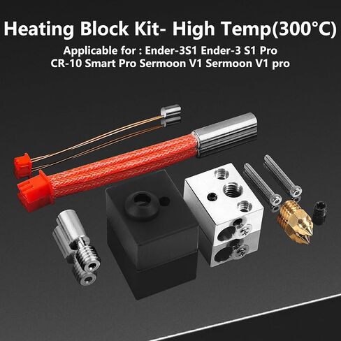 Sprite Extruder Upgrade Heater Block Hotend Kit High Temperature Pro 300℃ Compatible with Ender 3 S1 Pro/Ender 3 S1/ CR10 Smart Pro, Bimetal Heatbreak Plated Copper Nozzle & Extra Thermistors in Saudi Arabia