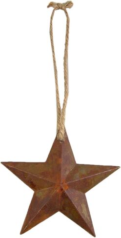 Rustic Metal Wall Hanging Star Country Patriotic Ornament, 5 1/2 Inch, Pack of 6 in Saudi Arabia