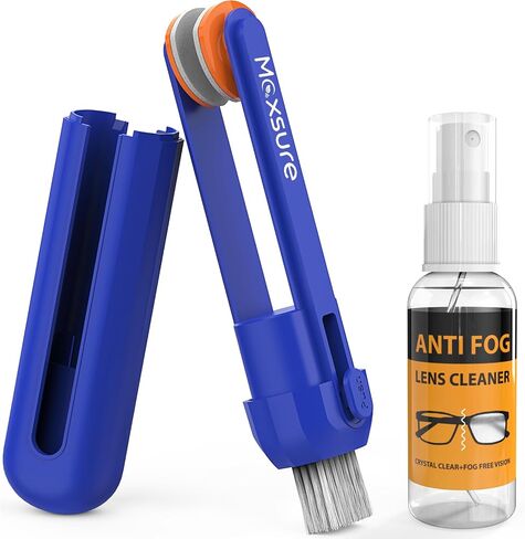 3 in 1 Glasses Cleaner, Glasses Cleaning kit with 30ml Anti Fog Glasses Cleaners Spray and 2X Microfiber Cloth(15x15cm),Portable Glasses Cleaner Tool,Blue in Saudi Arabia