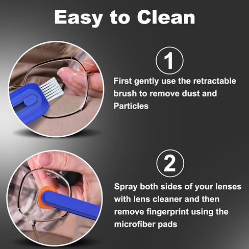 3 in 1 Glasses Cleaner, Glasses Cleaning kit with 30ml Anti Fog Glasses Cleaners Spray and 2X Microfiber Cloth(15x15cm),Portable Glasses Cleaner Tool,Blue in Saudi Arabia