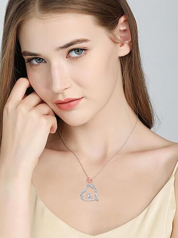 925 Sterling Silver Cardinal Necklace, Red Cardinal Water Drop Pendant Necklace Jewelry Birthday Gift for Women Girls in Saudi Arabia