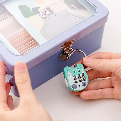 Silver Grey Cute Cat Combination Lock Travel Locks for Luggage Backpack Locks Zipper Combination Lock for Locker for Student Dormitory, Zipper Lock Padlocks and Hasps, Combination Padlocks, Hardware in Saudi Arabia
