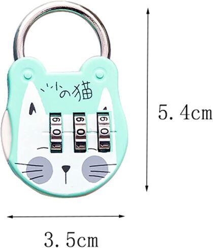 Silver Grey Cute Cat Combination Lock Travel Locks for Luggage Backpack Locks Zipper Combination Lock for Locker for Student Dormitory, Zipper Lock Padlocks and Hasps, Combination Padlocks, Hardware in Saudi Arabia