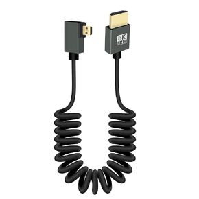 كابل RIIEYOCA قصير 8K Micro HDMI إلى HDMI ملفوف، 48 جيجابت في الثانية عالي السرعة ذكر إلى ذكر 8K Micro HDMI 2.1 يدعم HDR، 8K@60 هرتز، 4K@120 هرتز، متوافق مع الكاميرا، كاميرا الفيديو، الكمبيوتر الشخصي، الشاشة (3FT/0.9M)