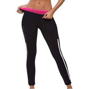 Leggings for Women Yoga Pants Tummy Control with Pocket Sauna Sweat Workout Tank Top Black Gym Butt Lifting