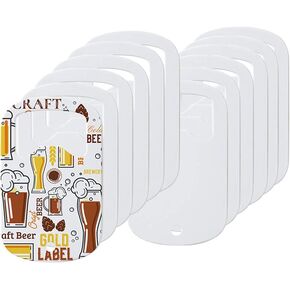 imprintfavor 12pcs set Sublimation Bottle Opener 1.2 * 2 inch Stainless Steel Blank Beer Bottle Opener Custom Sturdy Sublimation Blank Gifts Kitchen Restaurant Bar Tool Bottle Opener Blanks (3 * 5cm)