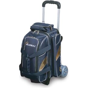 900 Global Deluxe 2 Ball Roller Bowling Bag- Blue/Gold