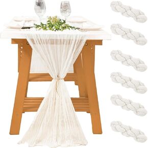 6 Pack Terracotta Table Runner - 10' x 35'' Thanksgiving, Long-Lasting Polyester, Table Runner Cheesecloth Versatile Multi-Use Cloth Ideal for Bridal Shower and Wedding Decorations