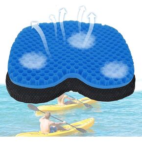 Anti-Slip Kayak Seat Cushion Waterproof Thicken Gel Boat Pad for Sit in Kayak Chair Kayak Accessories Equipment Gear for Fishing Kayak Double Thicken Gel Boat Cushion