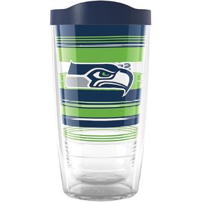 Tervis NFL Seattle Seahawks - Hype Stripes Made in USA Double Walled Insulated Tumbler Travel Cup Keeps Drinks Cold & Hot, 16oz, Classic